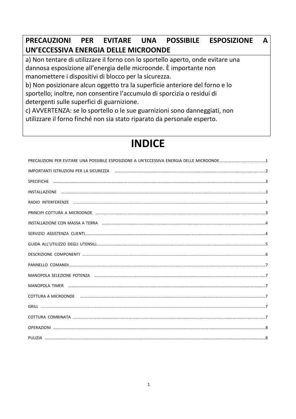 Indice | Candy CMG 2071 M User Manual | Page 3 / 102