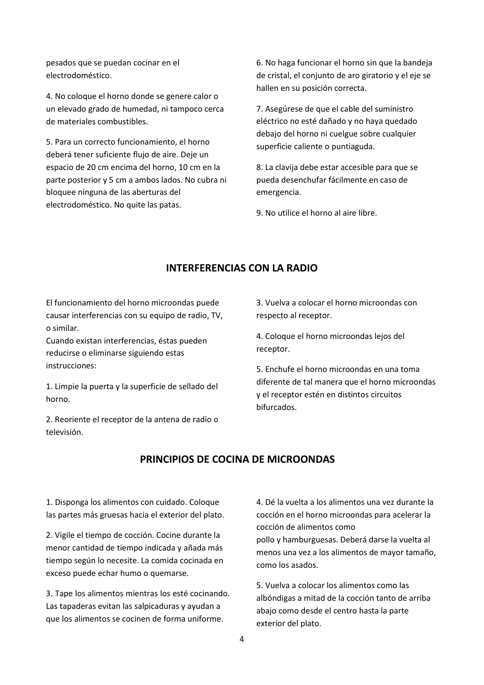 Interferencias con la radio, Principios de cocina de microondas | Candy CMG 2071 M User Manual | Page 63 / 102