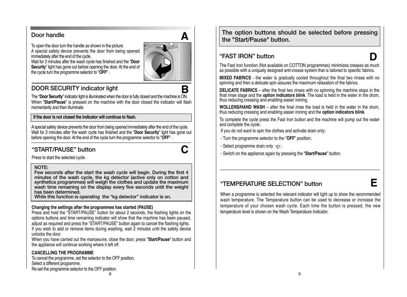 Candy EVO 1683DW-80 User Manual | Page 5 / 17