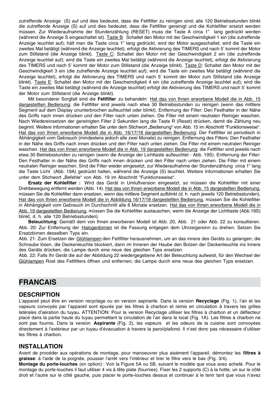 Francais | Candy CMD93W User Manual | Page 5 / 20