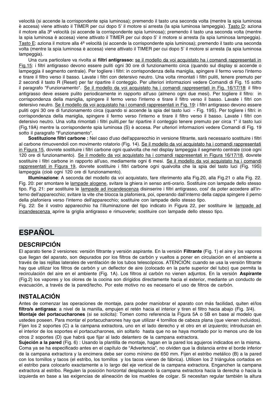 Español | Candy CMD93W User Manual | Page 9 / 20