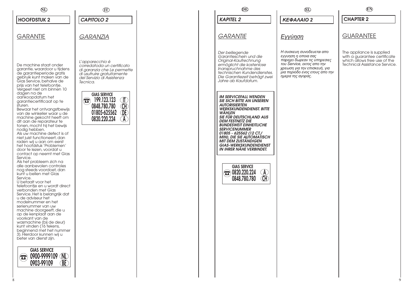 It ch de a | Candy GO616-83S User Manual | Page 5 / 41