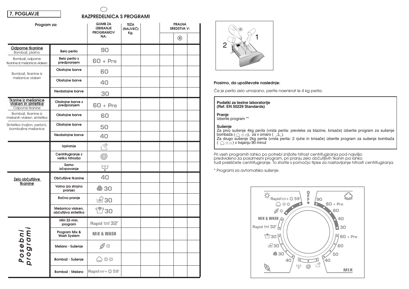 Posebni pr ogrami | Candy GO W464-01S User Manual | Page 26 / 49
