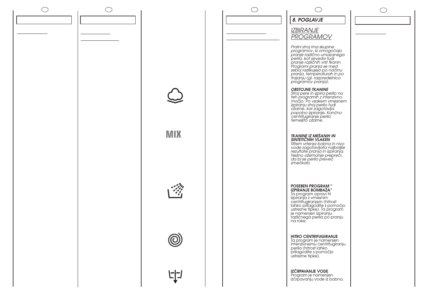 Programm/ temperaturwahl, Selection, Selezione programmi | Izbiranje programov | Candy GO W464-01S User Manual | Page 28 / 49