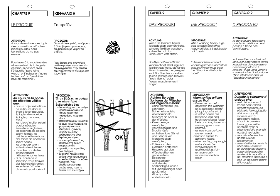 Das produkt, The product, Il prodotto | Le produit | Candy CJ 473 User Manual | Page 18 / 33