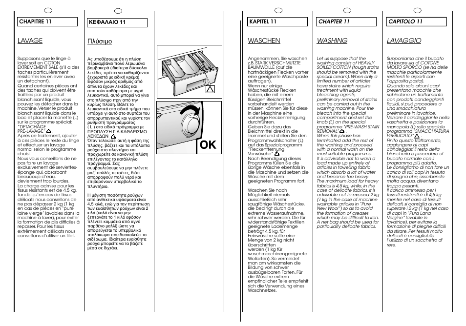 Waschen, Washing, Lavaggio | Lavage | Candy CJ 473 User Manual | Page 24 / 33