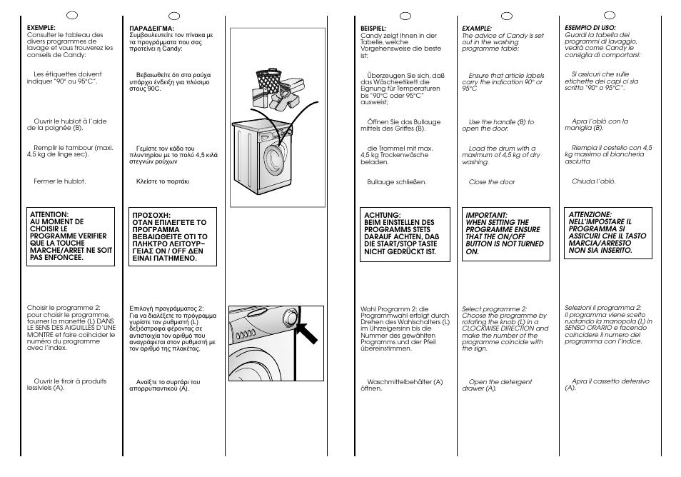 90° c 4,5 kg max | Candy CJ 473 User Manual | Page 25 / 33