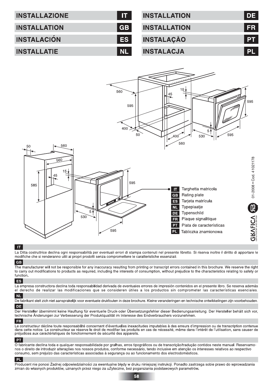 Candy FCL 602 AV User Manual | Page 43 / 43