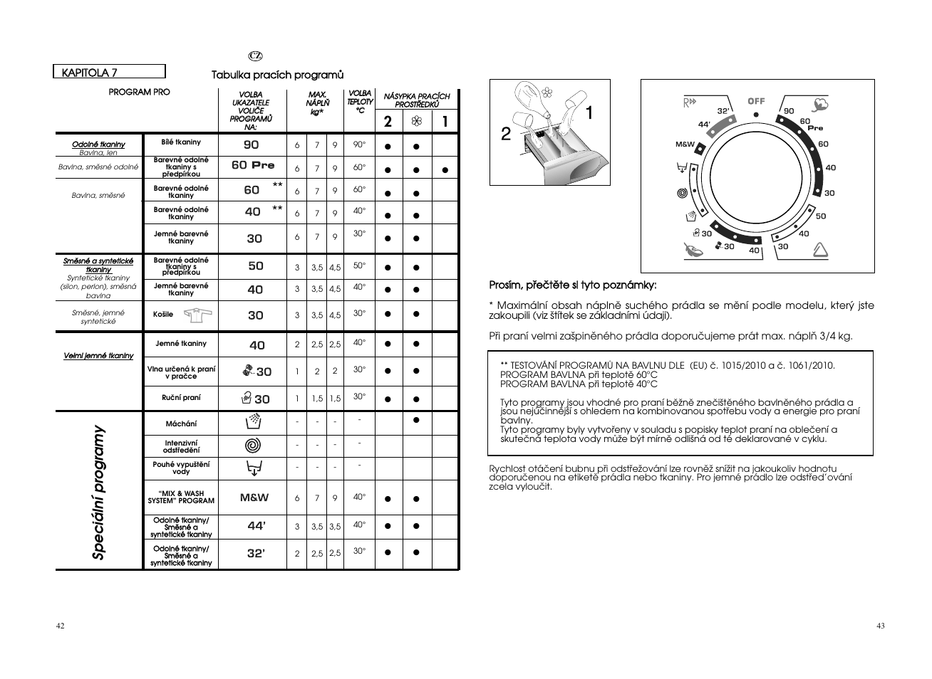 Speciální pr ogramy | Candy GO4 F106__L1-S User Manual | Page 22 / 41