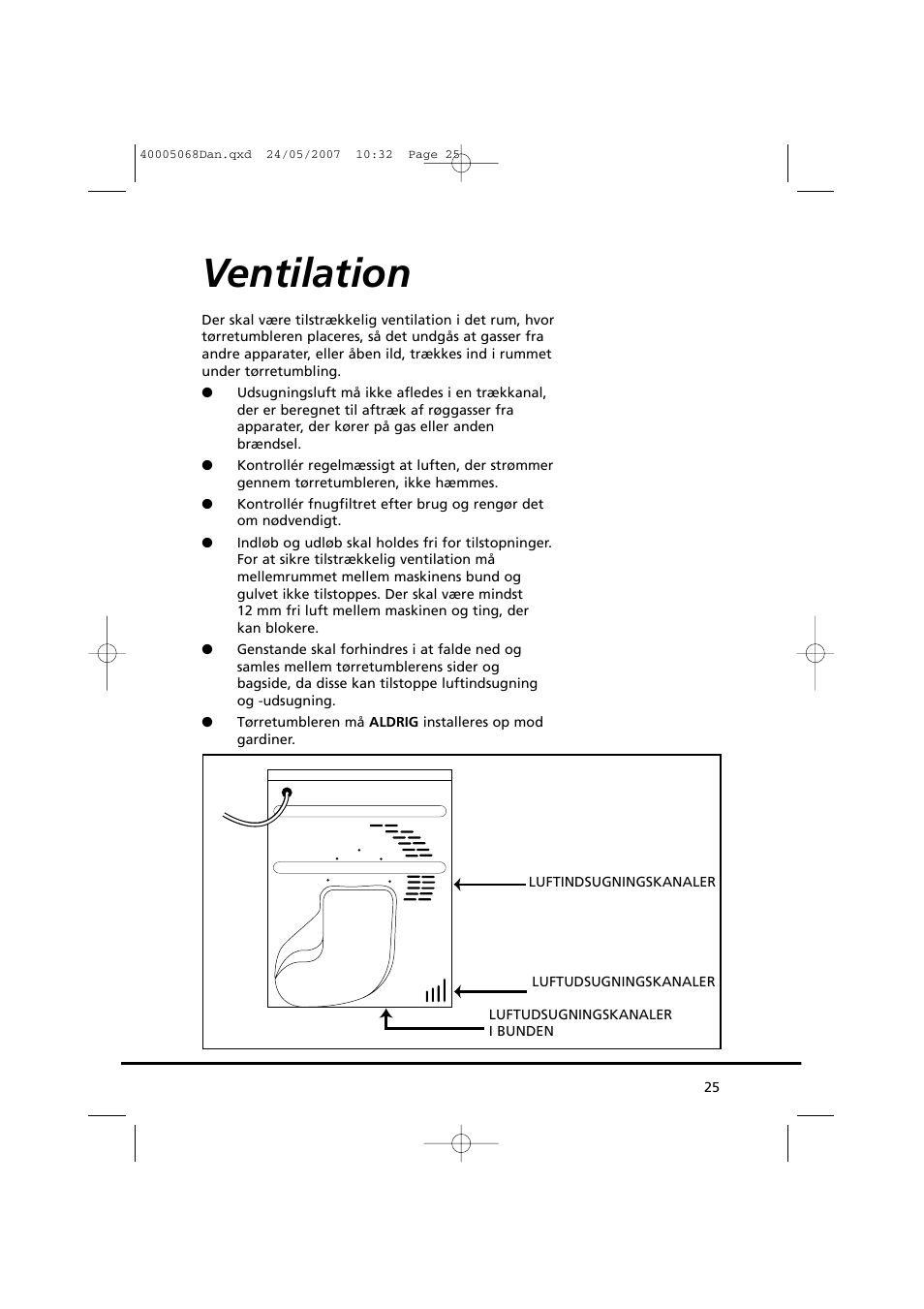 Ventilation | Candy GO DC 78-86S User Manual | Page 25 / 92