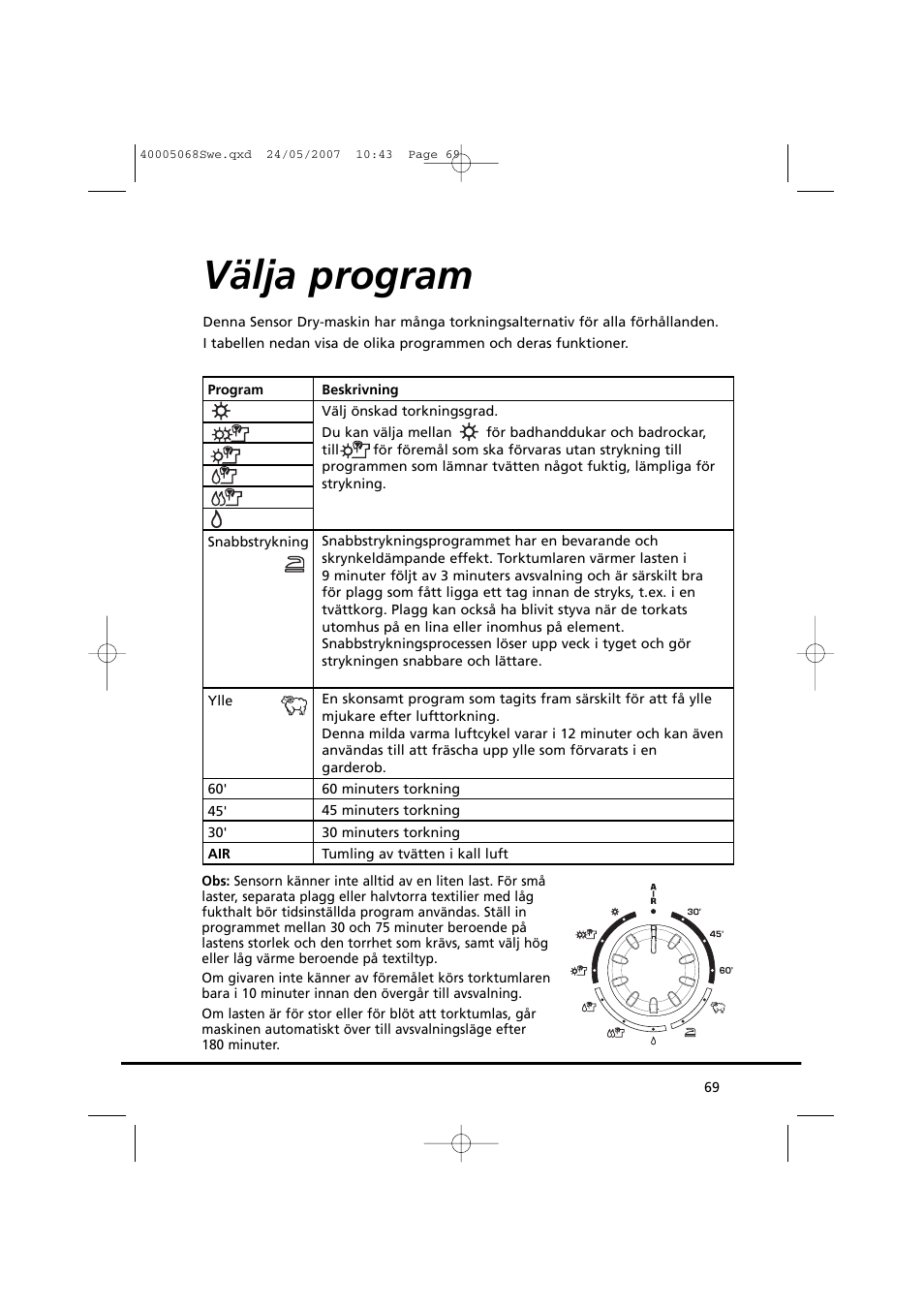 Välja program | Candy GO DC 78-86S User Manual | Page 69 / 92