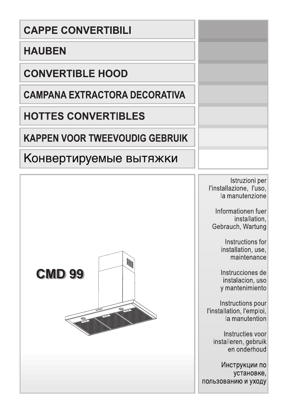 Candy CA CMD 99 X User Manual | 20 pages