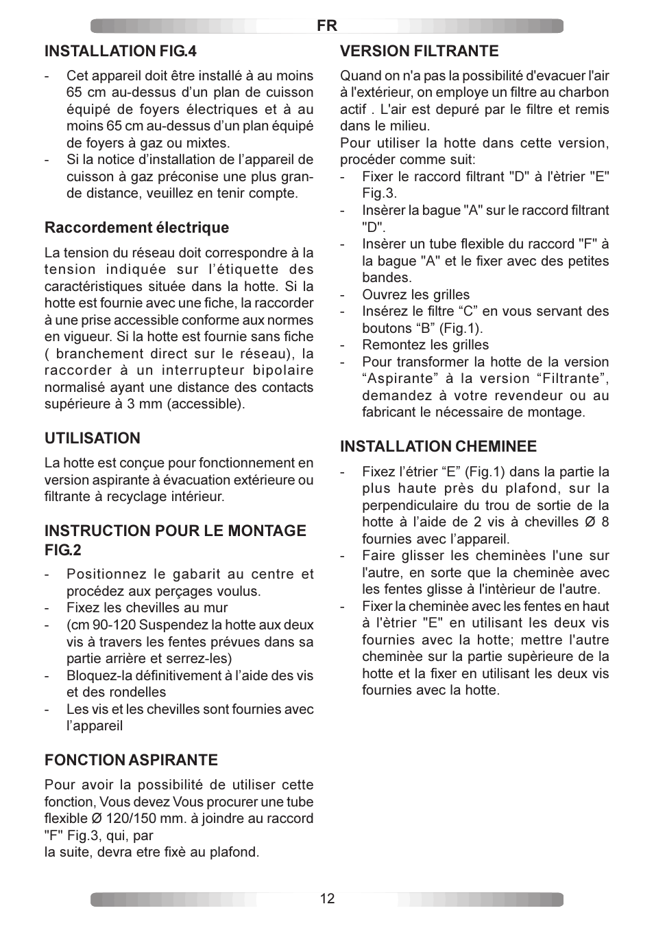 Candy CA CMD 99 X User Manual | Page 12 / 20