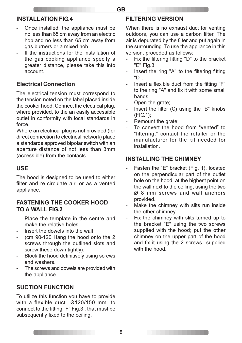 Candy CA CMD 99 X User Manual | Page 8 / 20