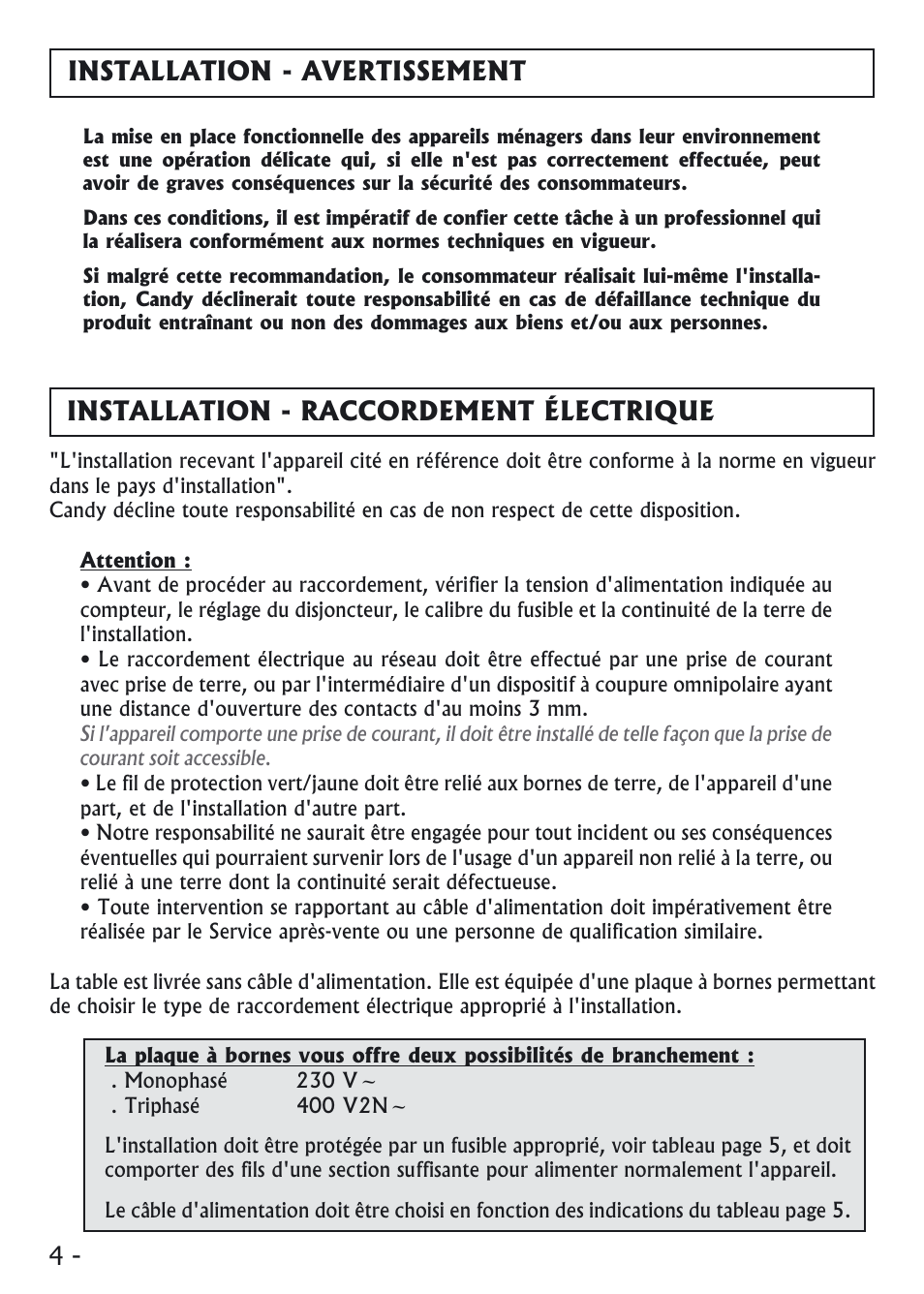 Candy PVI 4100 User Manual | Page 4 / 64