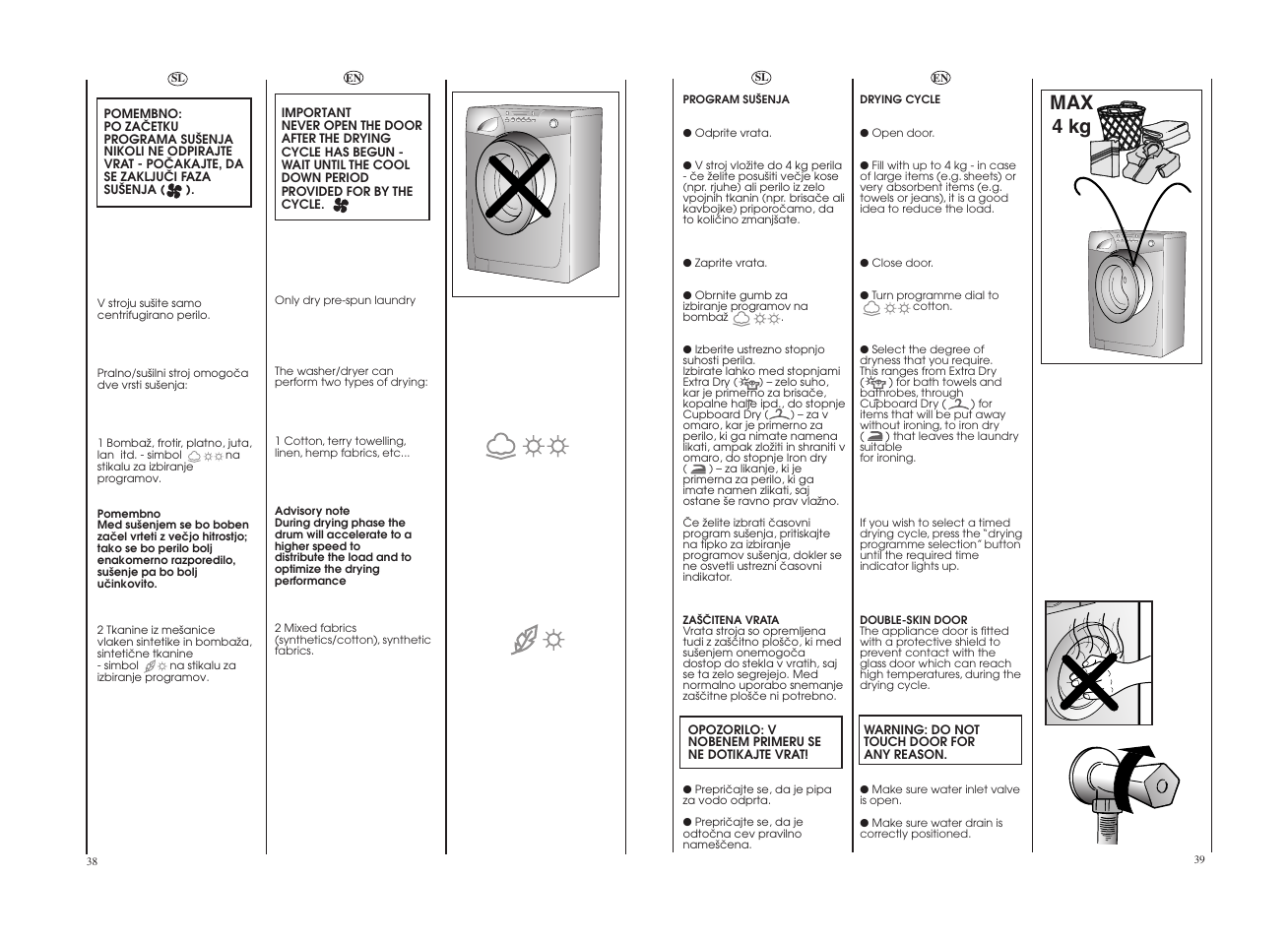 Max 4 kg | Candy GO W164-10S User Manual | Page 20 / 25