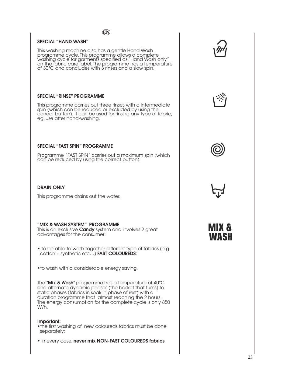 Candy GO W485D-UK User Manual | Page 23 / 40