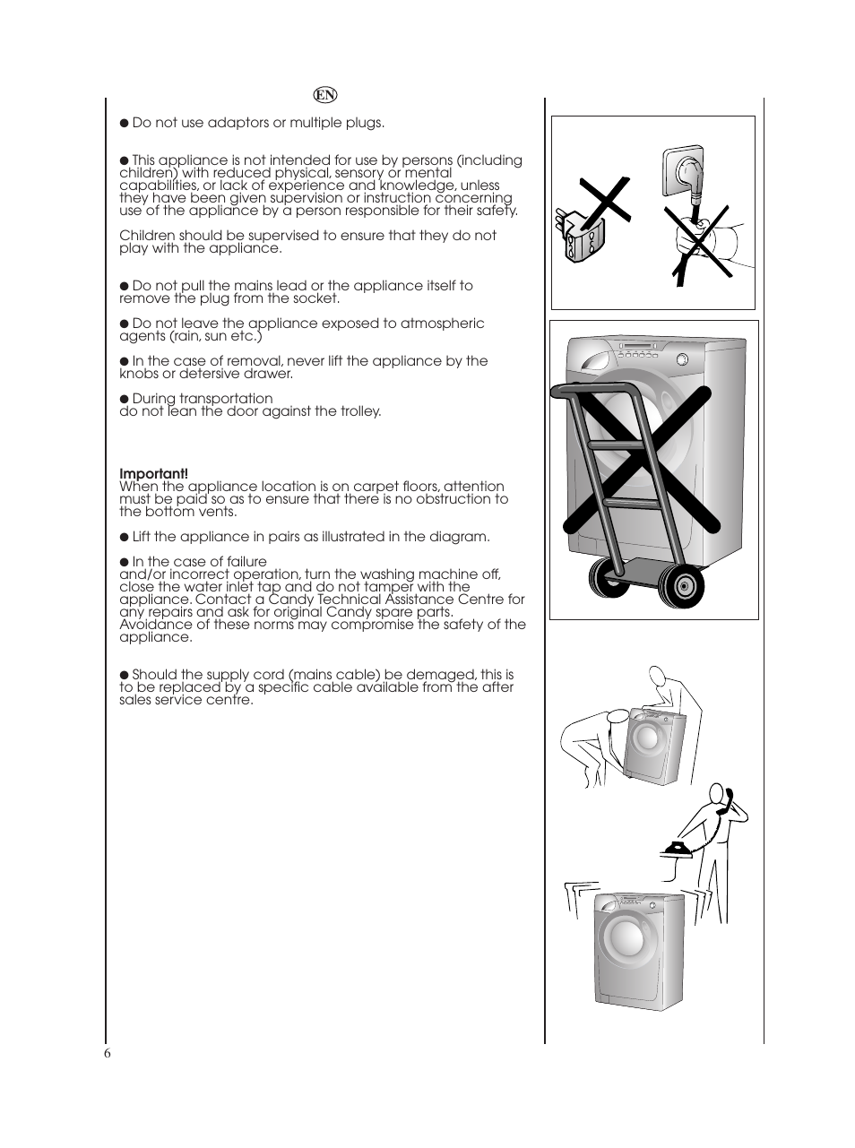 Candy GO W485D-UK User Manual | Page 6 / 40