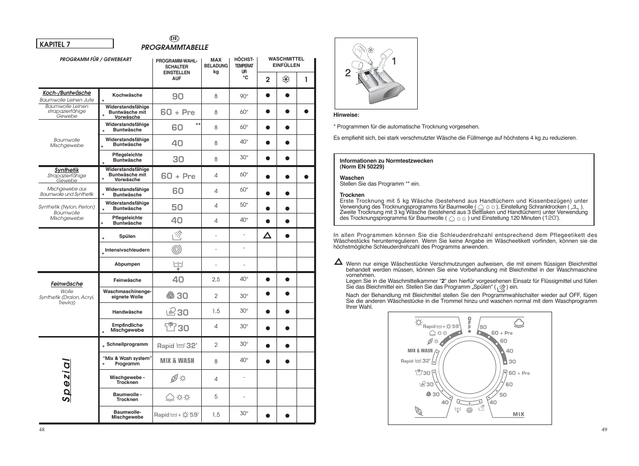 Spezial | Candy GO W1458-37S User Manual | Page 25 / 49