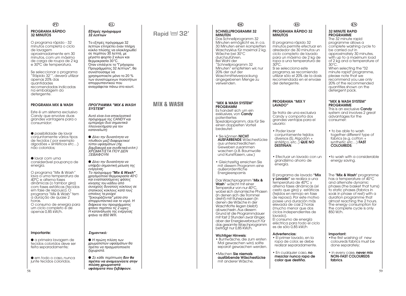 Candy GO W1458-37S User Manual | Page 30 / 49