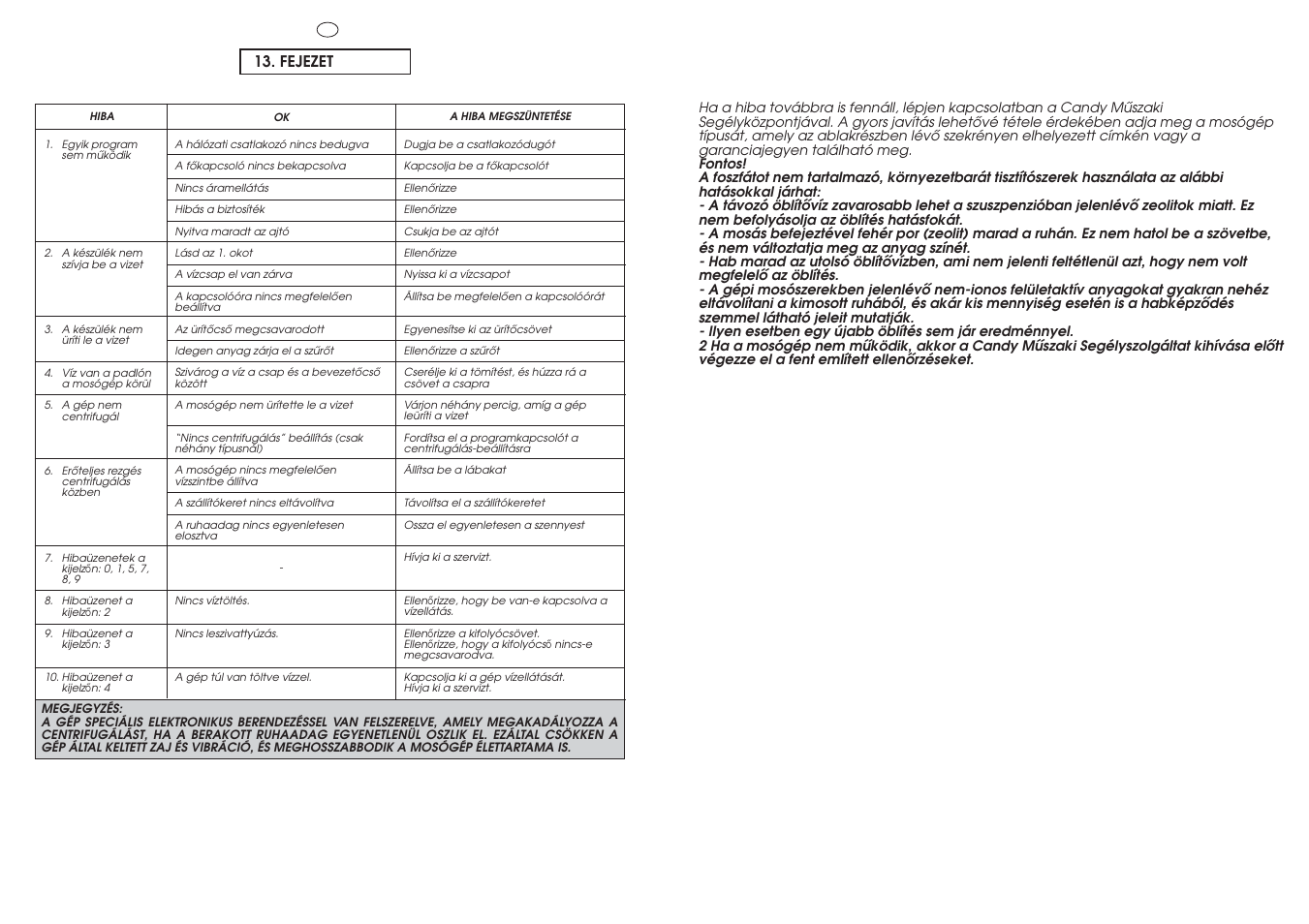 Fejezet | Candy GO4 126DF__1-16S User Manual | Page 37 / 41