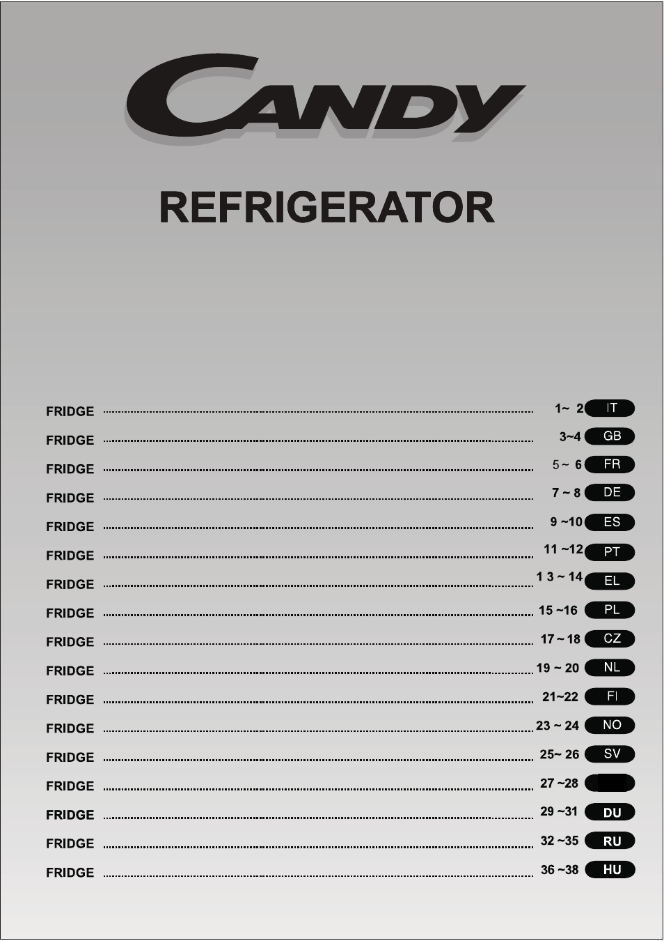 Candy CFO 2460 E User Manual | 151 pages