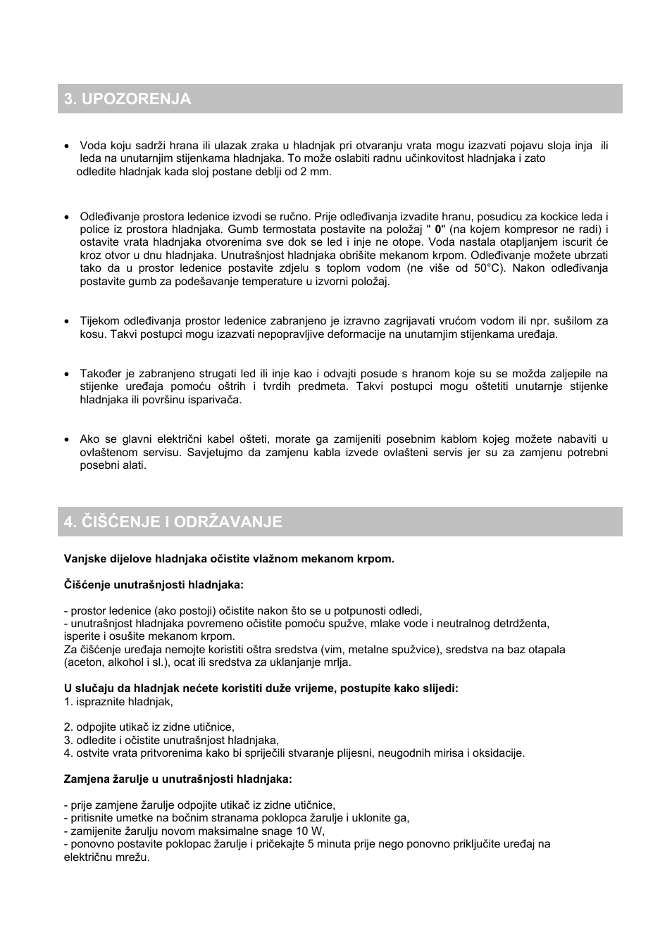Upozorenja 4. čišćenje i održavanje | Candy CFO 2460 E User Manual | Page 147 / 151