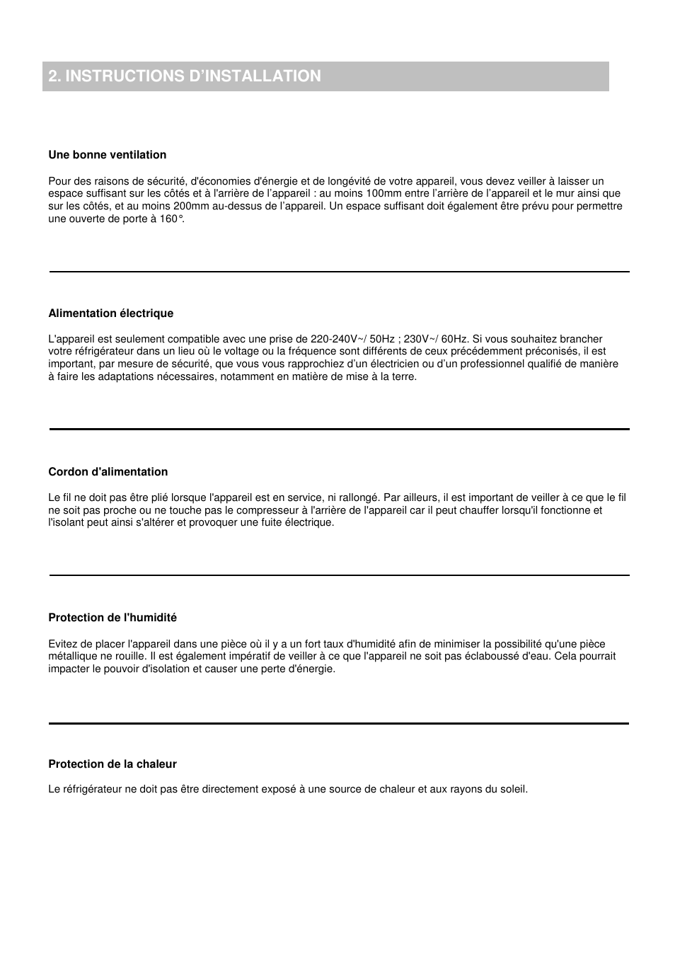 Instructions d’installation | Candy CFO 2460 E User Manual | Page 20 / 151