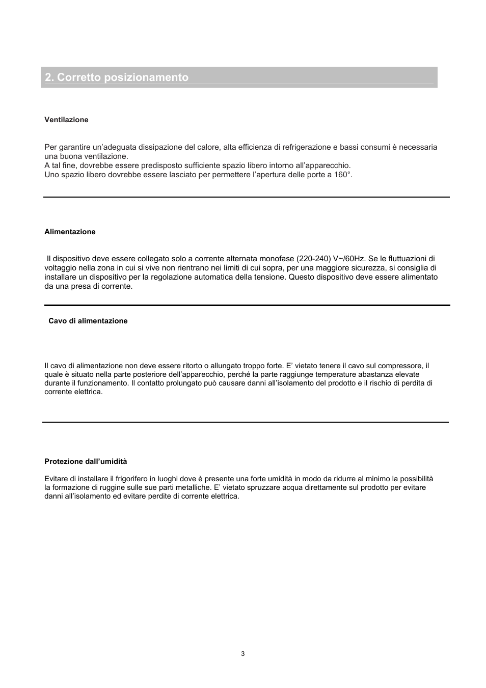 Mplasare corectă, Corretto posizionamento | Candy CFO 2460 E User Manual | Page 4 / 151