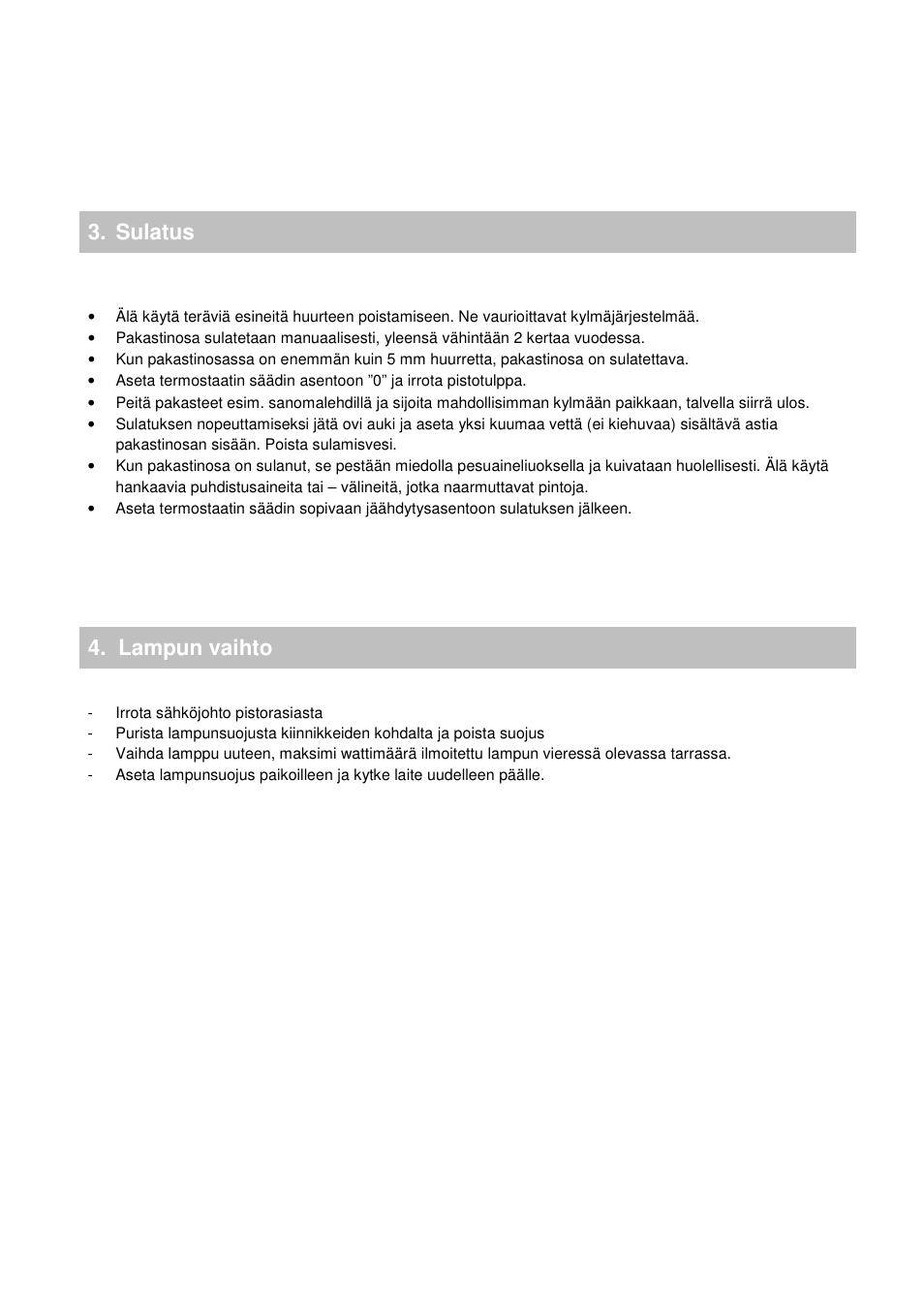 Sulatus 4. lampun vaihto | Candy CFO 2460 E User Manual | Page 88 / 151