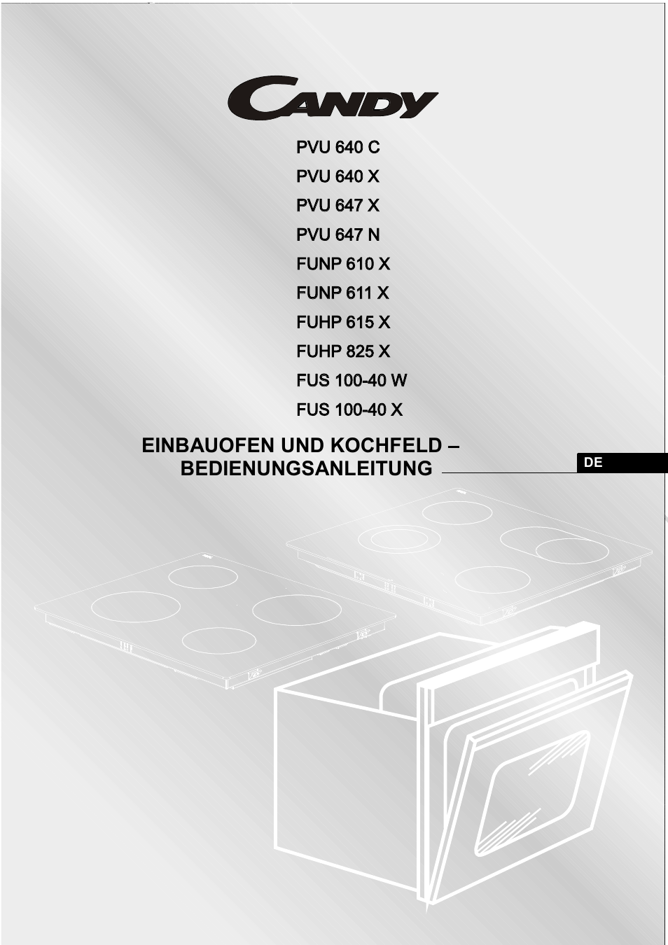Einbauofen und kochfeld – bedienungsanleitung | Candy PVU 647 X User Manual | Page 31 / 123