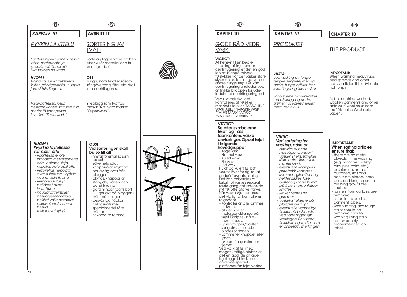 Gode råd vedr. vask, Produktet, Pyykin lajittelu | Sortering av tvätt, The product | Candy GO 129E-86S User Manual | Page 29 / 41
