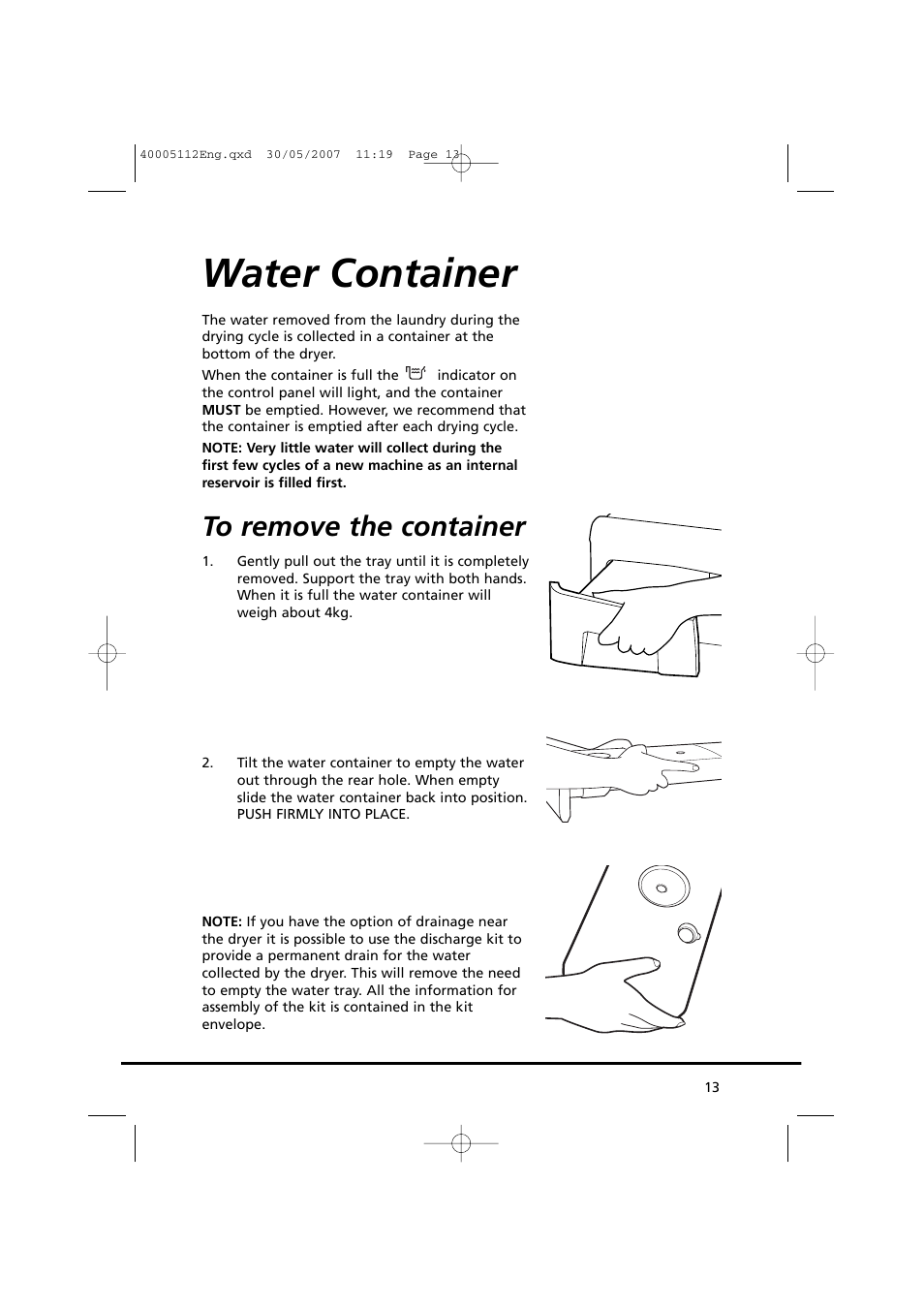Water container | Candy GO DC 38T-86S User Manual | Page 13 / 92