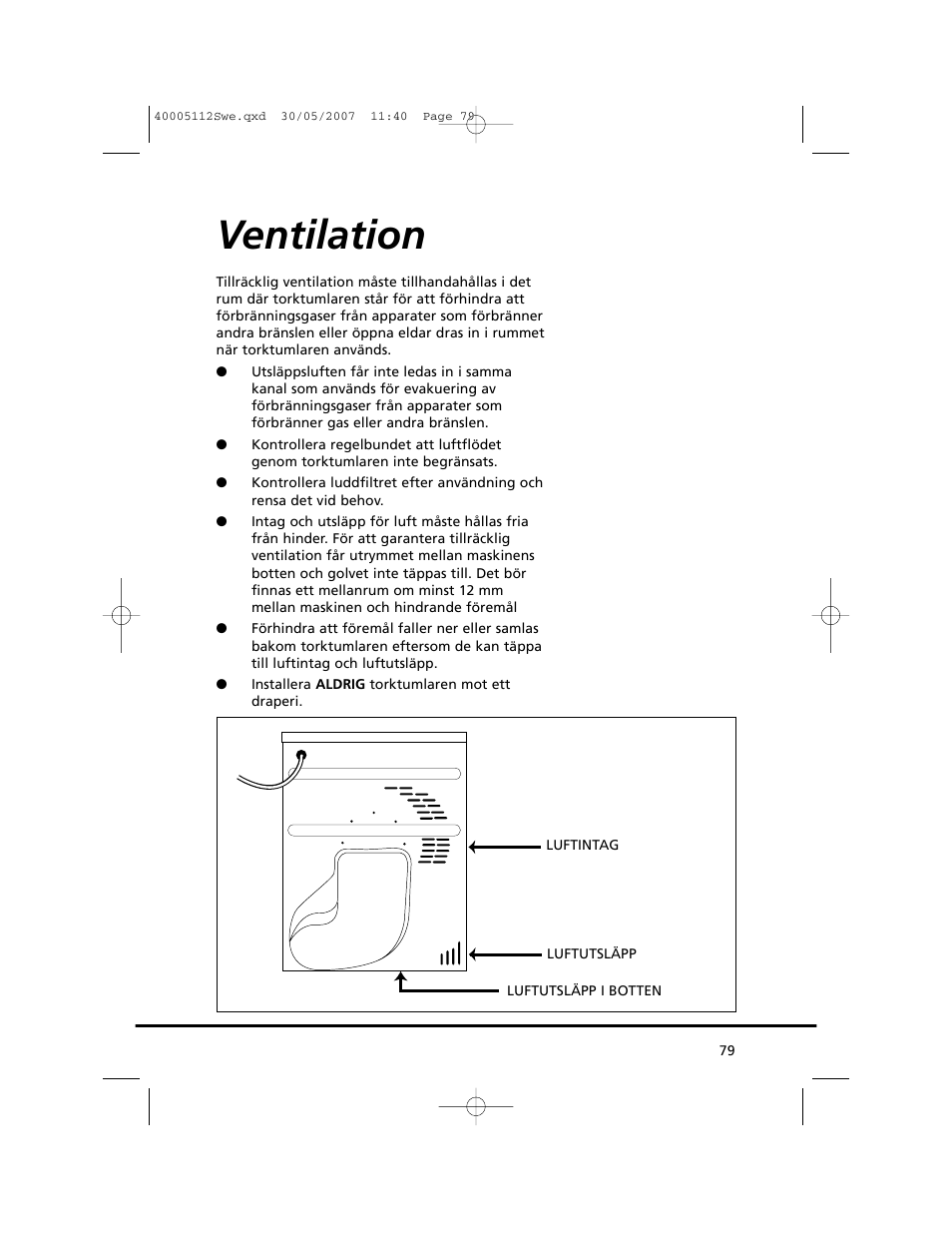 Ventilation | Candy GO DC 38T-86S User Manual | Page 79 / 92