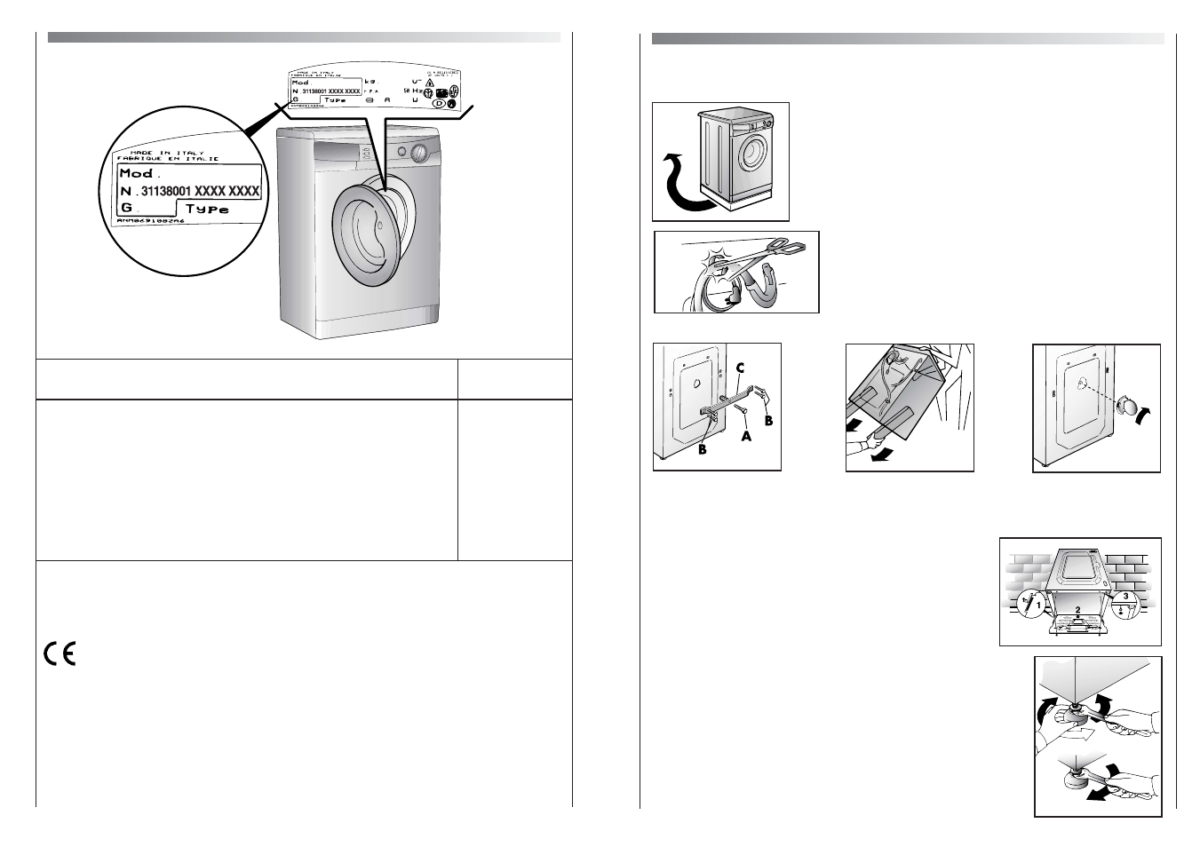 Setting up + installation, Technical data | Candy CNL135AQUA-80 User Manual | Page 14 / 17