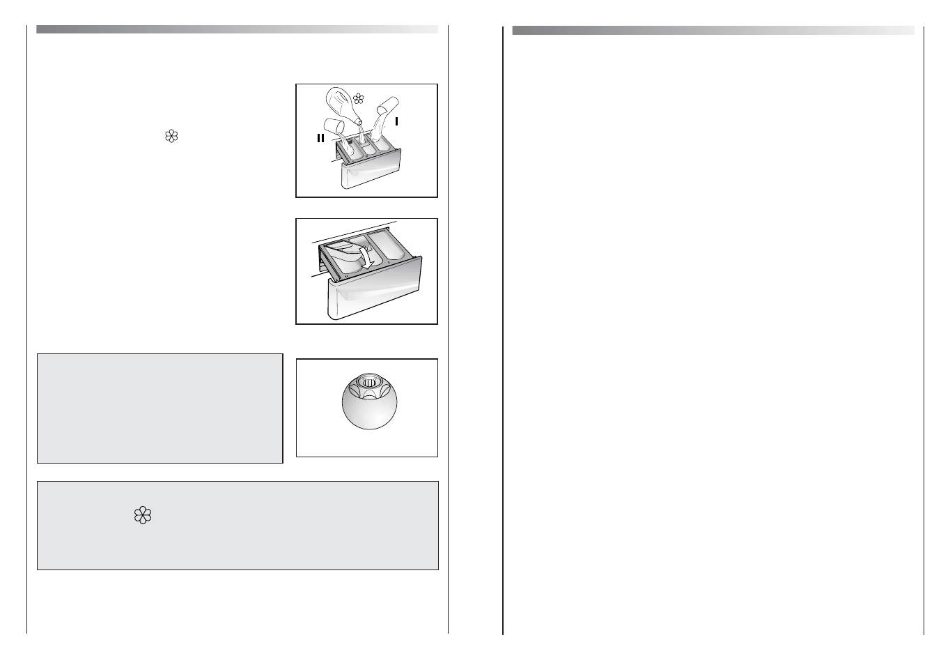 Detergent drawer, Detergents, washing aids and amounts to use | Candy CNL135AQUA-80 User Manual | Page 9 / 17