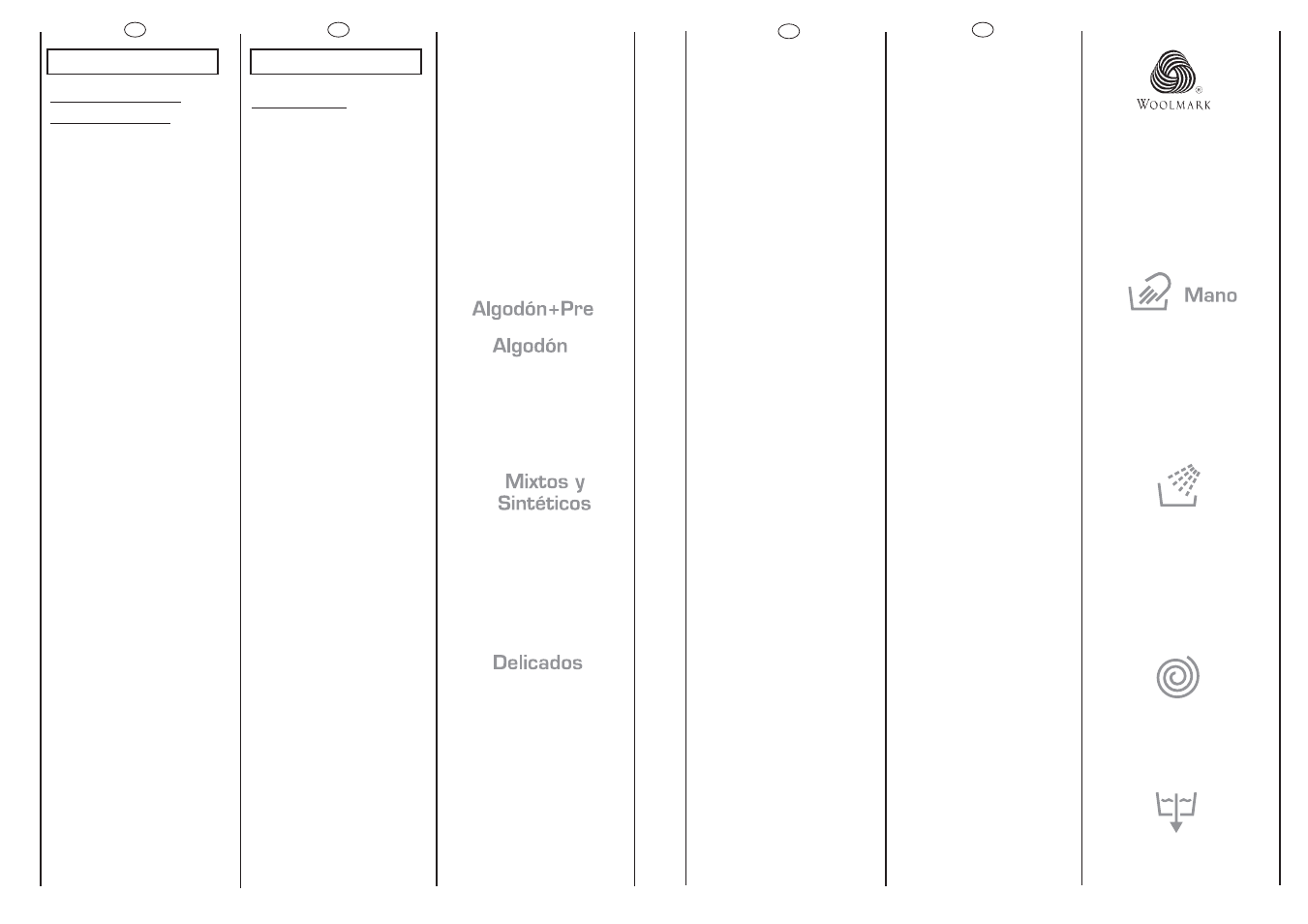 Selection, Selección de programas | Candy GO W264D-12S User Manual | Page 16 / 29