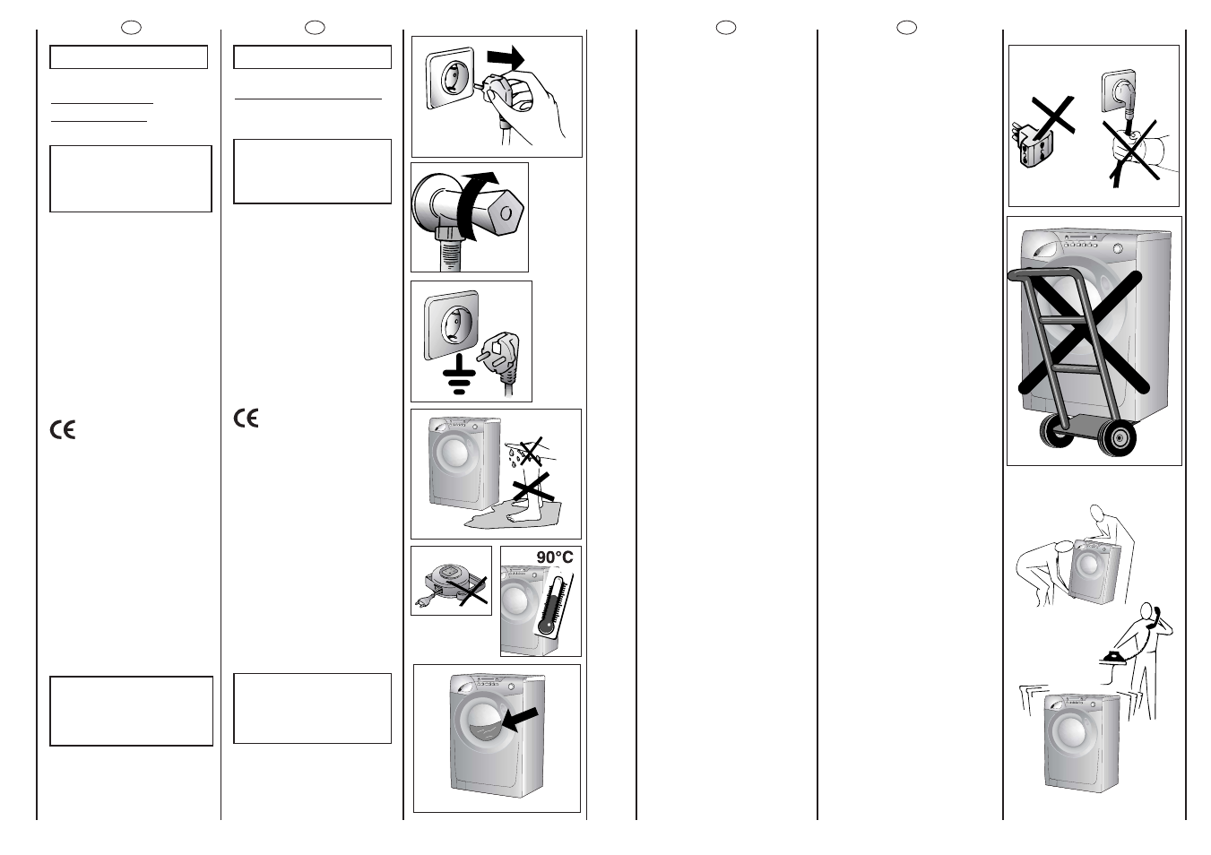 Safety measures, Normas de seguridad | Candy GO W264D-12S User Manual | Page 4 / 29