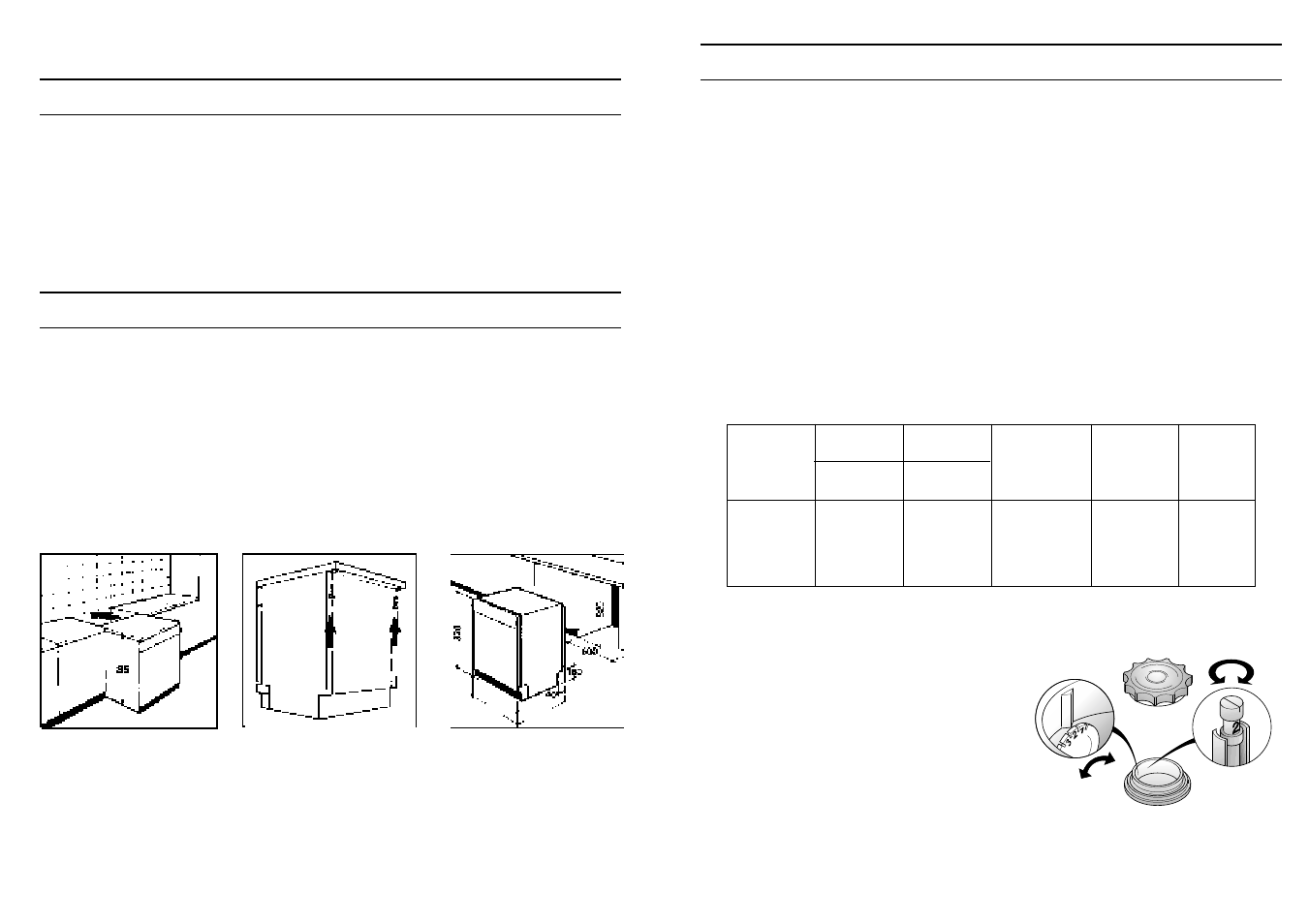 Regulating the water softener, Water softener unit, Installation in fitted kitchens | Opening the door | Candy CI 7950 BD User Manual | Page 15 / 77