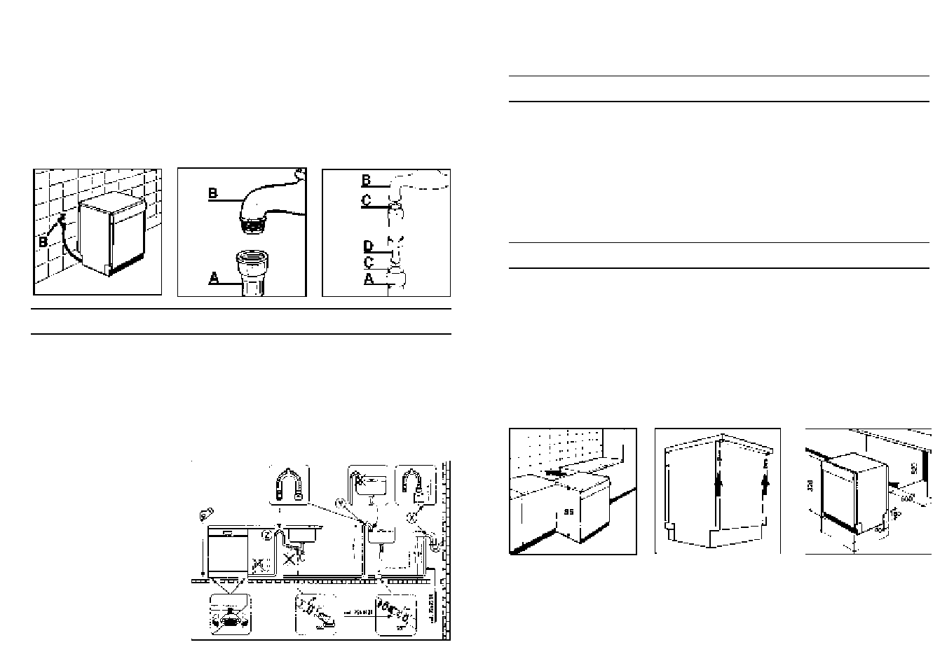 Instalação da sua máquina em cozinhas modulares, Abertura da porta | Candy CI 7950 BD User Manual | Page 56 / 77