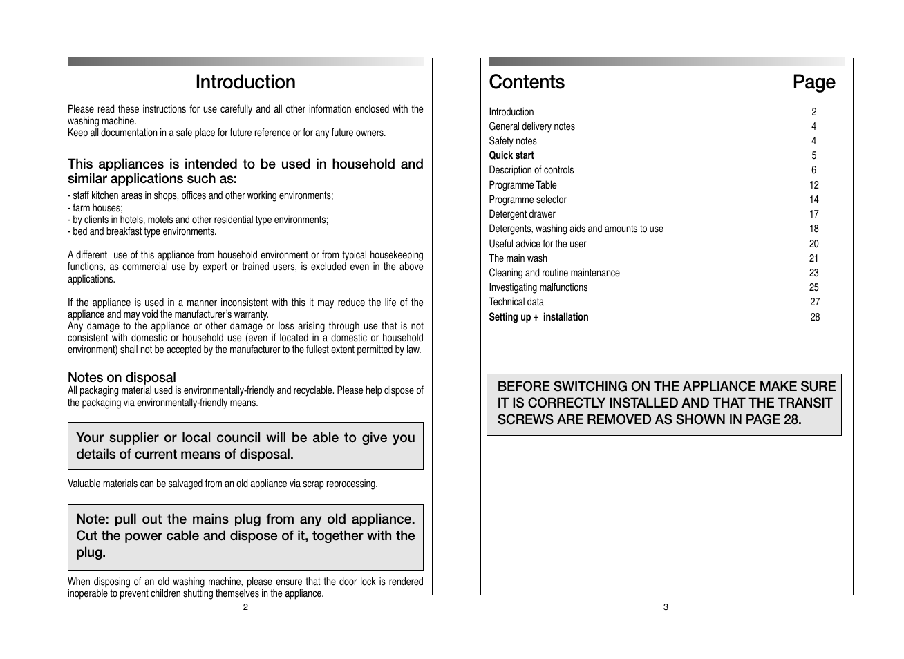Contents page, Introduction | Candy GOF662S__L1-80 User Manual | Page 2 / 17
