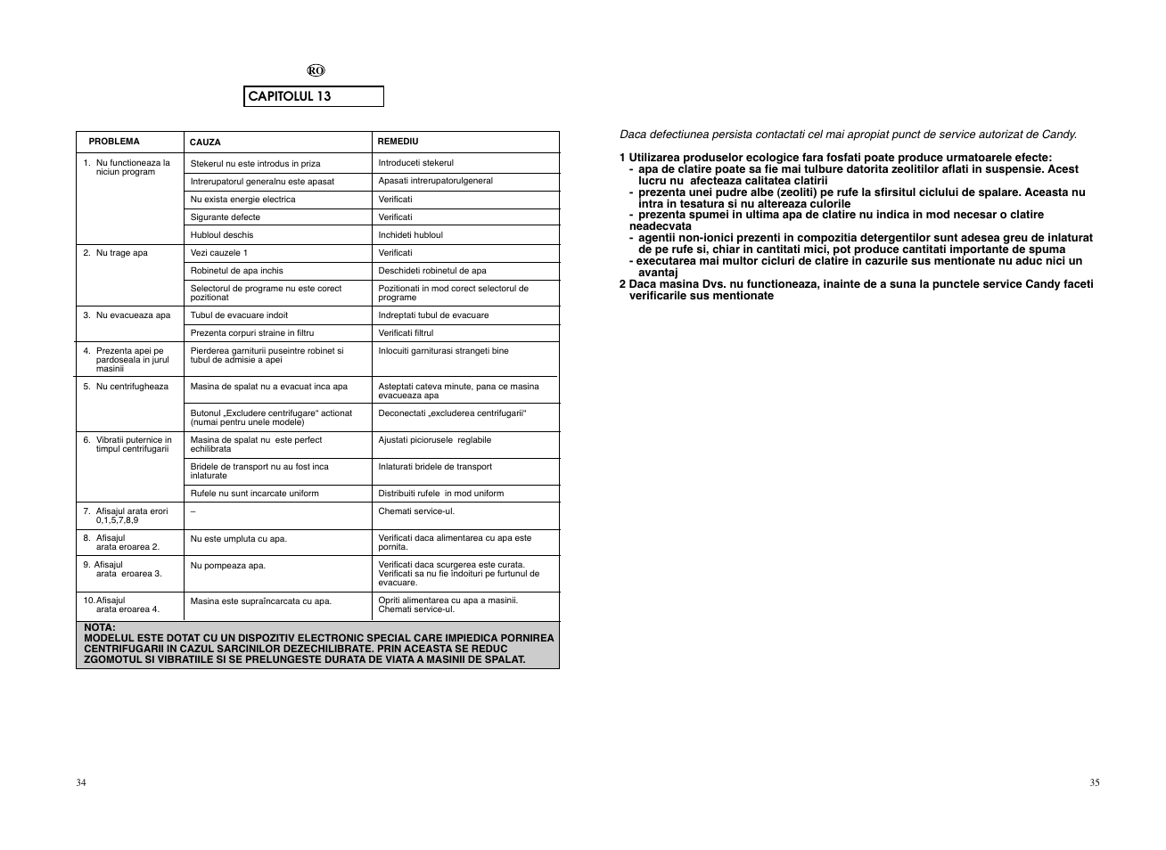 Candy EVO4 1072D-S User Manual | Page 18 / 21