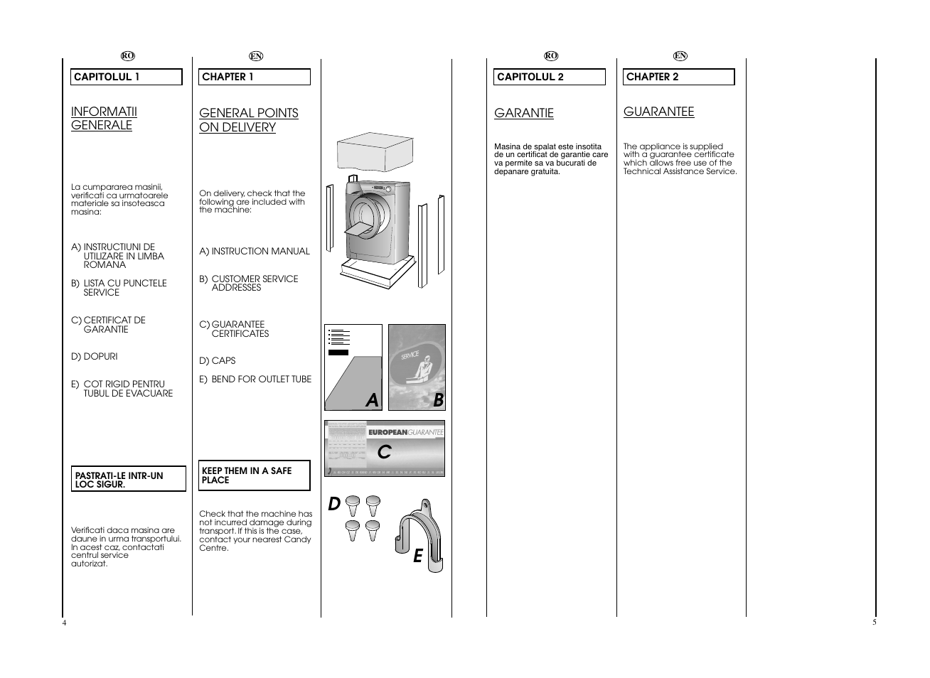 Ea b c d | Candy EVO4 1072D-S User Manual | Page 3 / 21