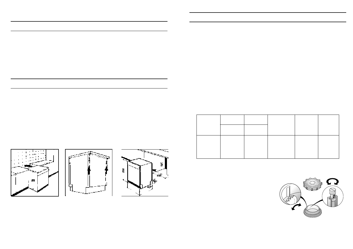 Regulating the water softener, Water softener unit, Installation in fitted kitchens | Opening the door | Candy LS CD 602 SX User Manual | Page 15 / 65