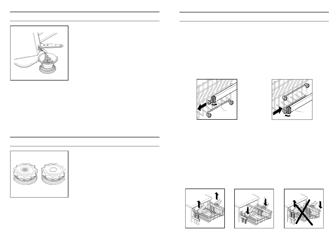 Adjustment of the upper basket, Loading the salt, Salt loading indicator | Candy LS CD 602 SX User Manual | Page 16 / 65