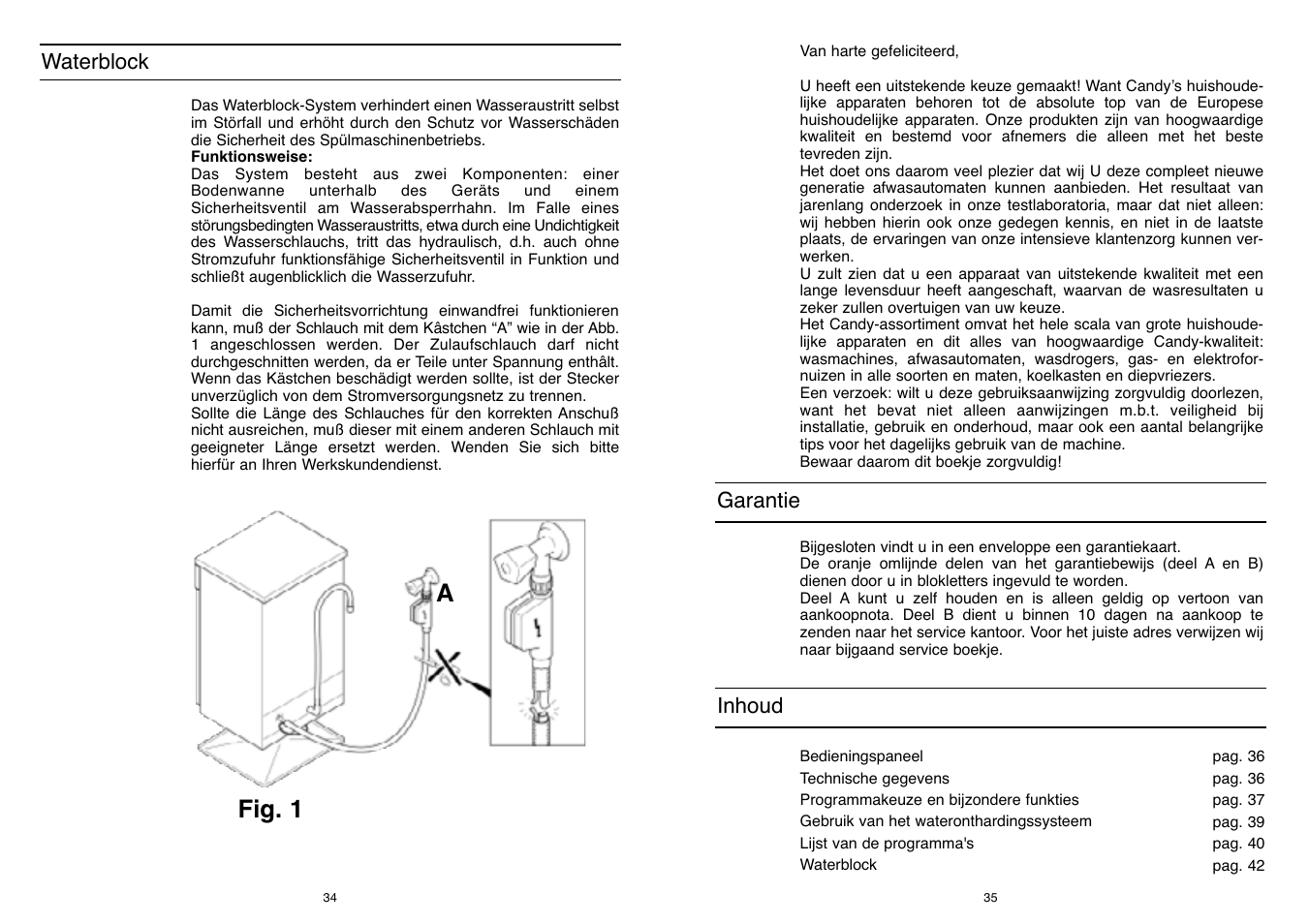 Fig. 1 a | Candy DFI 105 T User Manual | Page 18 / 49