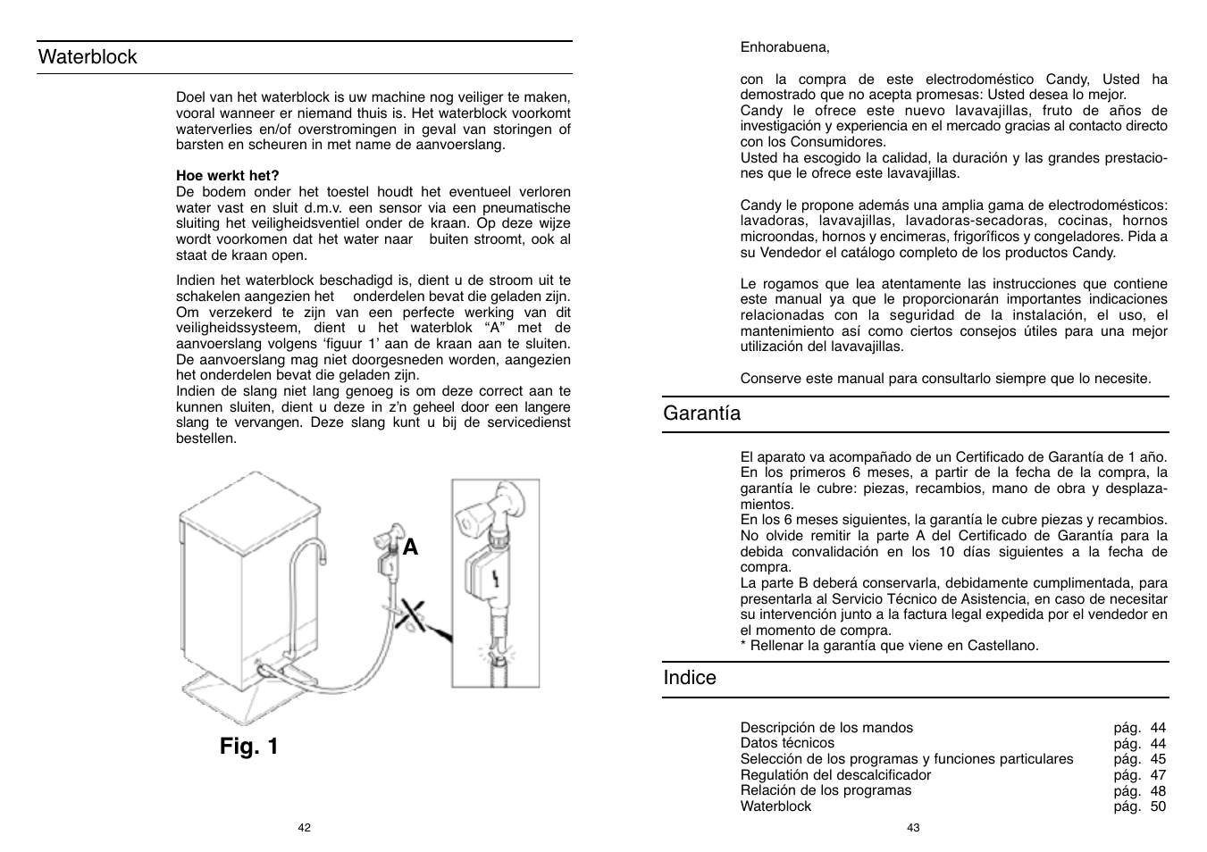Fig. 1 a | Candy DFI 105 T User Manual | Page 22 / 49