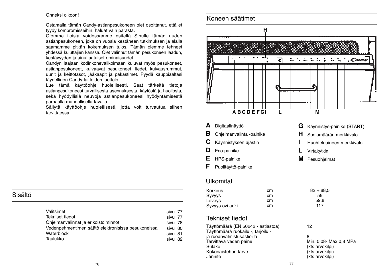 Candy DFI 105 T User Manual | Page 39 / 49