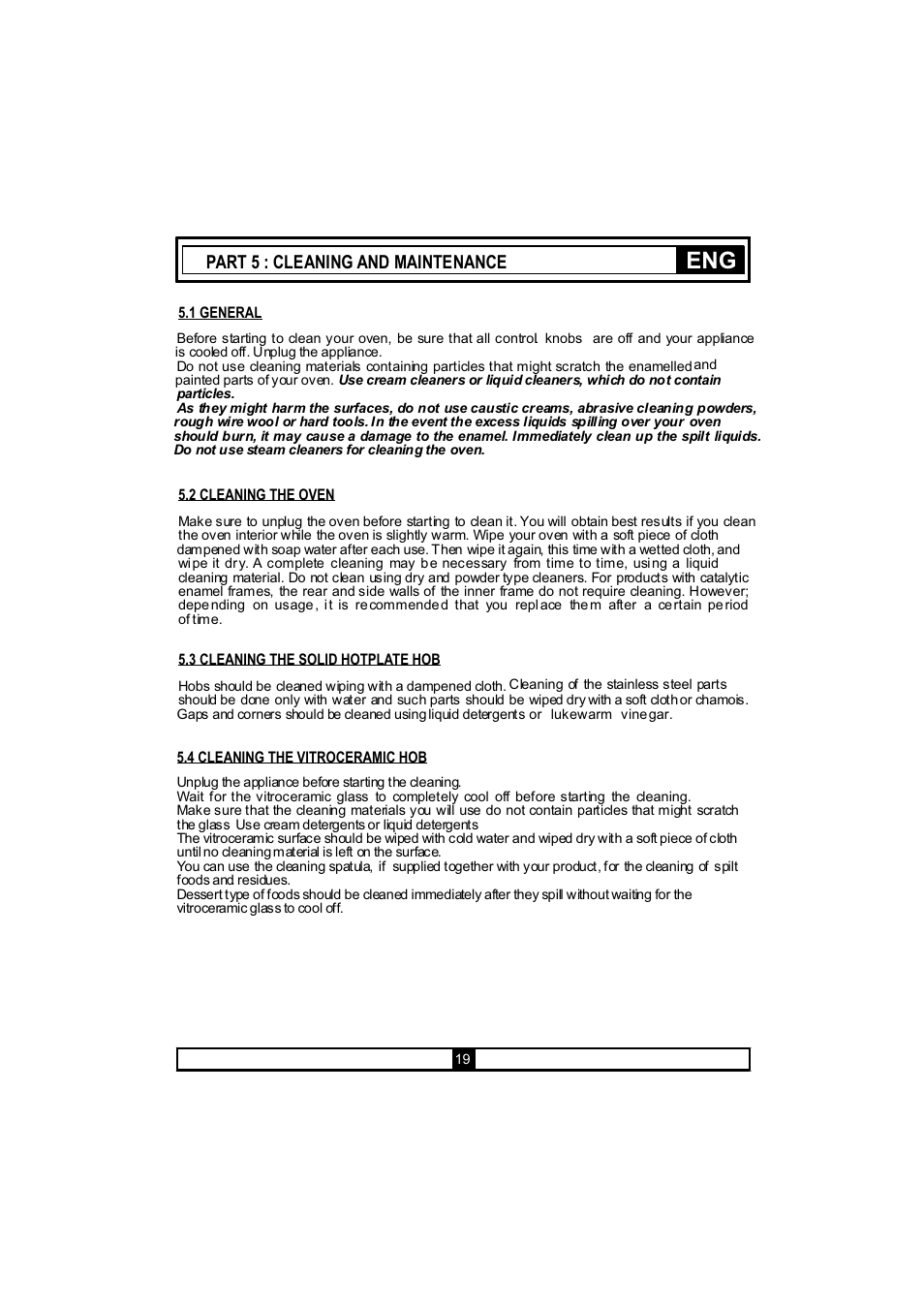 Part 5 : cleaning and maintenance | Candy PCV 604 C User Manual | Page 21 / 24