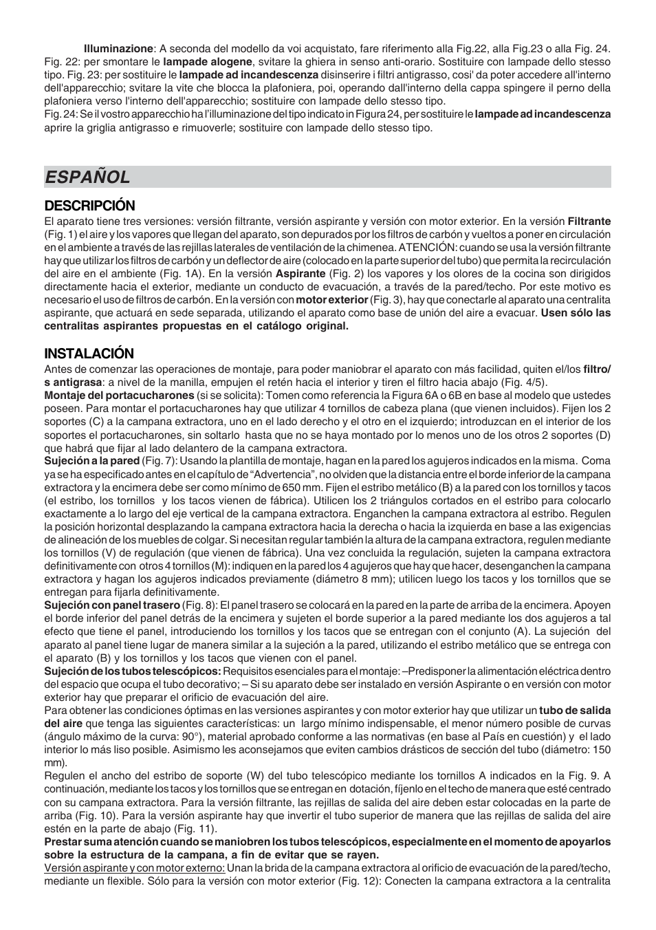 Español | Candy CDH 90 X User Manual | Page 11 / 24